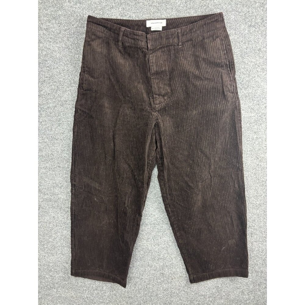 Urban Outfitters Cropped Pants Women's 34 Brown Corduroy Hi Rise Drawstring